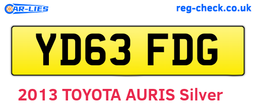 YD63FDG are the vehicle registration plates.