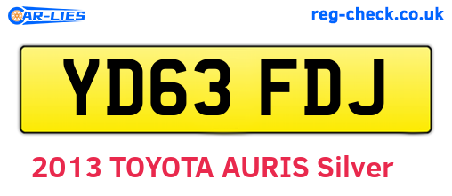 YD63FDJ are the vehicle registration plates.