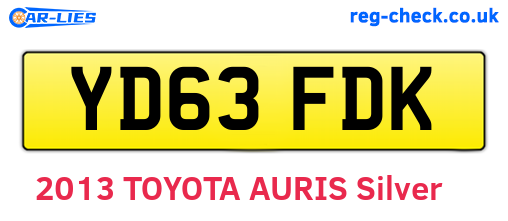 YD63FDK are the vehicle registration plates.