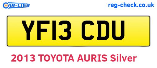 YF13CDU are the vehicle registration plates.