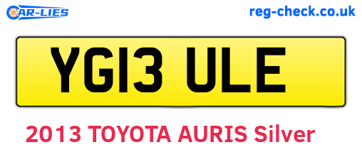 YG13ULE are the vehicle registration plates.