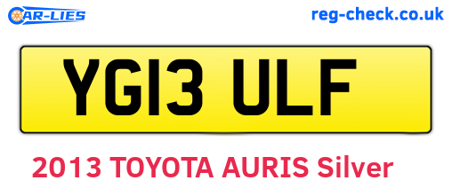 YG13ULF are the vehicle registration plates.