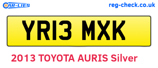 YR13MXK are the vehicle registration plates.
