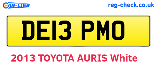 DE13PMO are the vehicle registration plates.