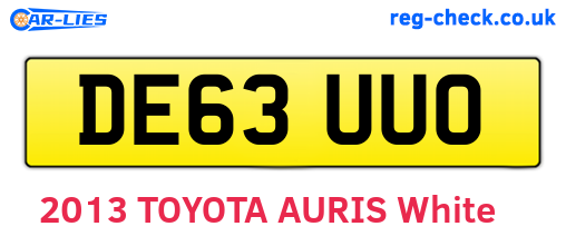 DE63UUO are the vehicle registration plates.