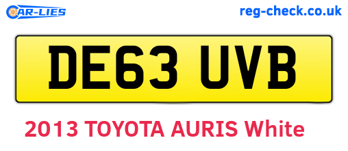 DE63UVB are the vehicle registration plates.