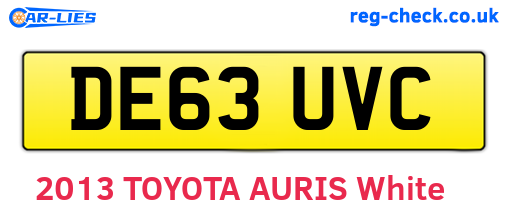 DE63UVC are the vehicle registration plates.