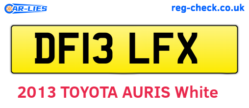 DF13LFX are the vehicle registration plates.