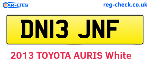 DN13JNF are the vehicle registration plates.