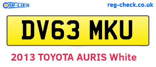 DV63MKU are the vehicle registration plates.