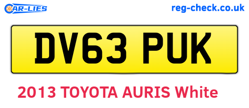 DV63PUK are the vehicle registration plates.