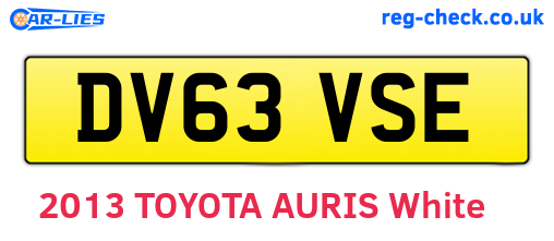 DV63VSE are the vehicle registration plates.
