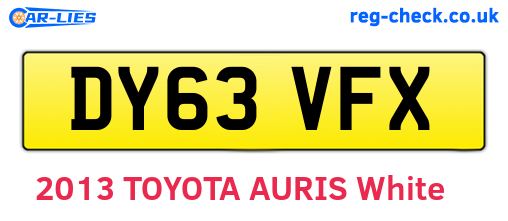 DY63VFX are the vehicle registration plates.