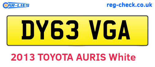 DY63VGA are the vehicle registration plates.