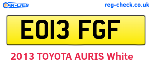 EO13FGF are the vehicle registration plates.