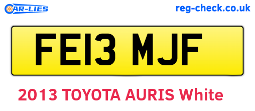 FE13MJF are the vehicle registration plates.