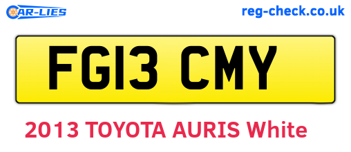 FG13CMY are the vehicle registration plates.