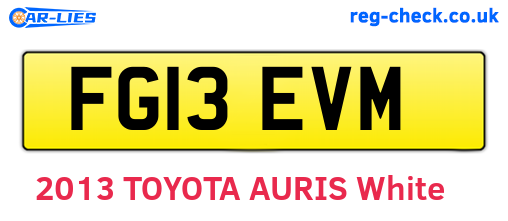 FG13EVM are the vehicle registration plates.