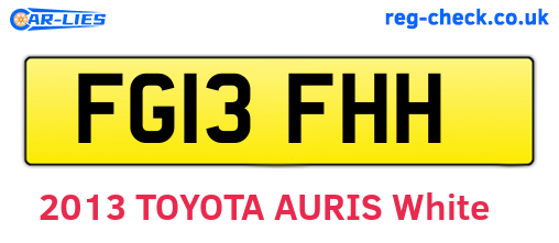 FG13FHH are the vehicle registration plates.