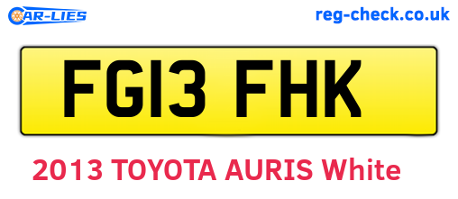 FG13FHK are the vehicle registration plates.