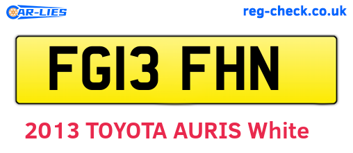FG13FHN are the vehicle registration plates.