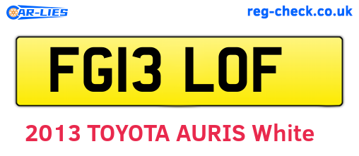 FG13LOF are the vehicle registration plates.