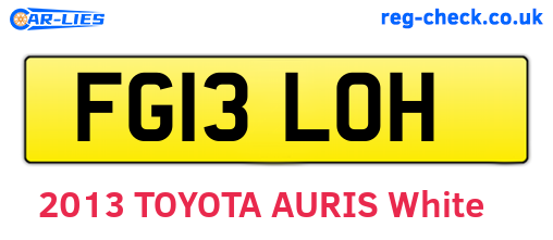 FG13LOH are the vehicle registration plates.