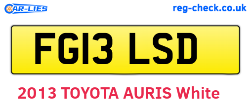 FG13LSD are the vehicle registration plates.