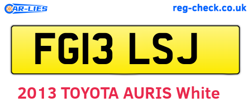 FG13LSJ are the vehicle registration plates.