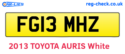 FG13MHZ are the vehicle registration plates.
