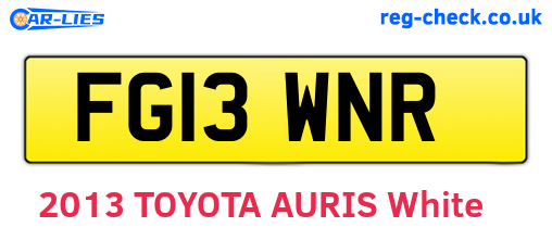 FG13WNR are the vehicle registration plates.