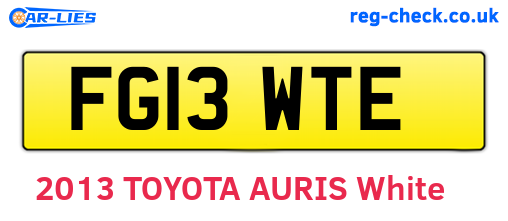 FG13WTE are the vehicle registration plates.