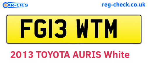 FG13WTM are the vehicle registration plates.