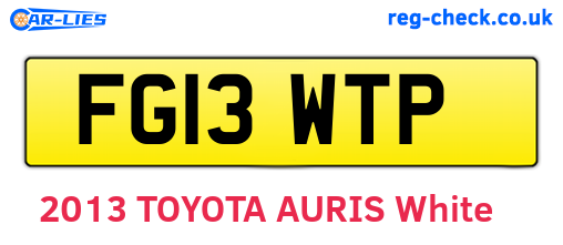 FG13WTP are the vehicle registration plates.