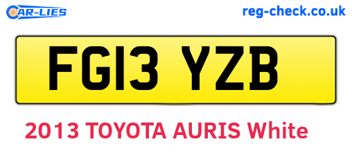 FG13YZB are the vehicle registration plates.