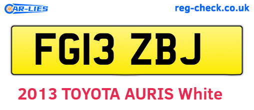 FG13ZBJ are the vehicle registration plates.