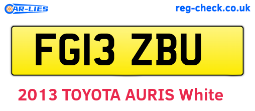 FG13ZBU are the vehicle registration plates.