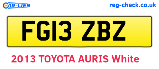 FG13ZBZ are the vehicle registration plates.