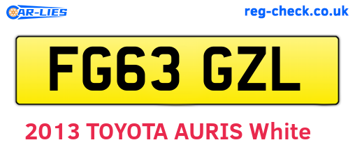 FG63GZL are the vehicle registration plates.