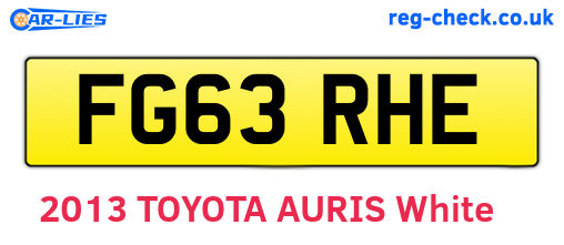 FG63RHE are the vehicle registration plates.