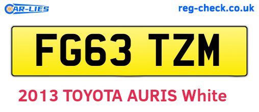 FG63TZM are the vehicle registration plates.