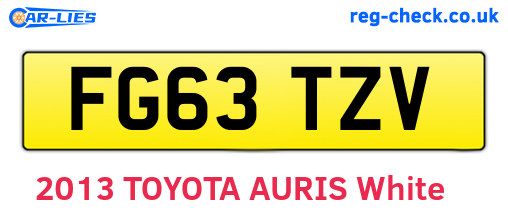 FG63TZV are the vehicle registration plates.