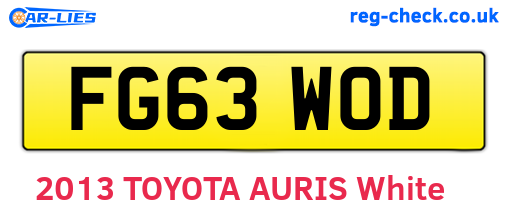 FG63WOD are the vehicle registration plates.