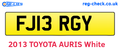 FJ13RGY are the vehicle registration plates.