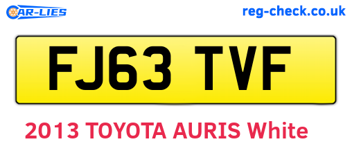 FJ63TVF are the vehicle registration plates.