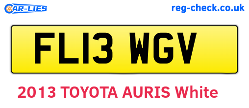 FL13WGV are the vehicle registration plates.