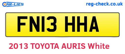 FN13HHA are the vehicle registration plates.