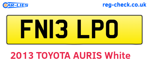 FN13LPO are the vehicle registration plates.