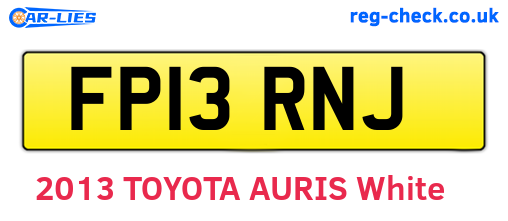 FP13RNJ are the vehicle registration plates.