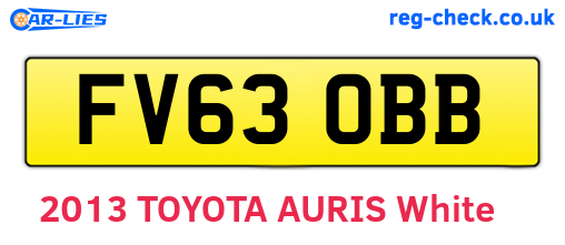 FV63OBB are the vehicle registration plates.